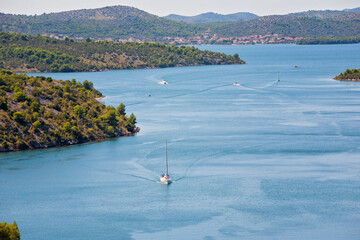 Panoramic view of Krka river near Sibenik, Croatia