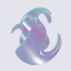 Holographic abstract 3D shape