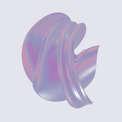 Pink holographic abstract 3D shape