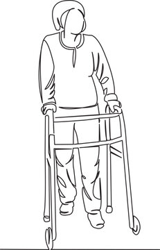 recommend clip art: elderly woman with walker