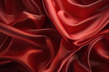 Obraz premium Close-up texture of natural red or pink fabric or cloth in same color. Fabric texture of natural cotton, silk or wool, or linen textile material. Red canvas. Generative Ai.