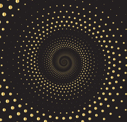 Abstract dot circle gold vector background.