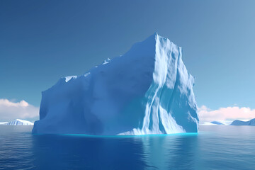 Fototapeta na wymiar a big iceberg in open sea, Generative AI