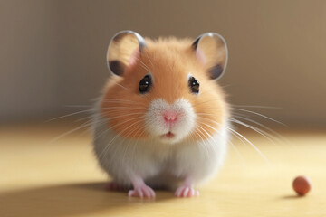a cute hamster looking directly in the camera. warm colors, Generative AI