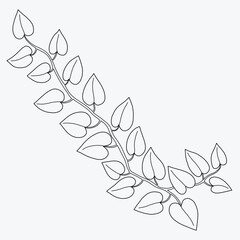 Floral ivy drawing decorative ornament flat design.