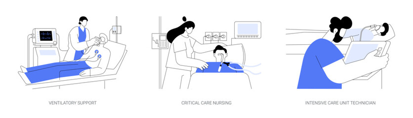 Fototapeta na wymiar Critical care medicine abstract concept vector illustrations.