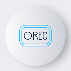 Line Record button icon isolated on white background. Rec button. Colorful outline concept. Vector