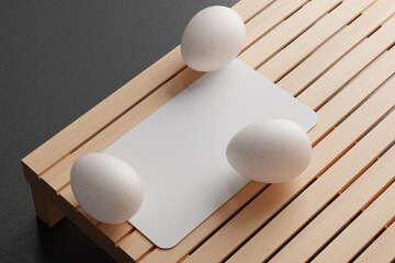eggs with card