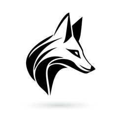 Illustrations of an Animal Emblem, a Fox Head Symbol Head Icon on White, Perfect for Badge Label Sign, Logo, and T-shirt Design, as well as any Other Use Such as Symbols, Tattoos, or Graphics.