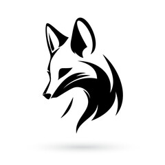 Illustrations of an Animal Emblem, a Fox Head Symbol Head Icon, Perfect for Badge Label Sign, and T-shirt Design, as well as any Other Use Such as Symbols, Mascots, Tattoos, or Graphics on White
