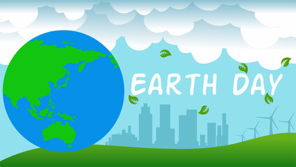 Happy earth day. Vector illustration of international mother earth day. Background of earth day design for celebration or environmental concerns. Save the world design for template and poster