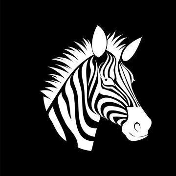Bold and minimalist, the zebra head logo features striking black and white stripes, cleverly formed with negative space. A memorable and confident choice for any brand seeking an iconic symbol.