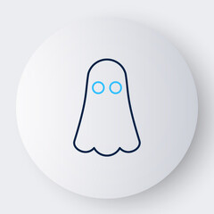 Line Ghost icon isolated on white background. Happy Halloween party. Colorful outline concept. Vector