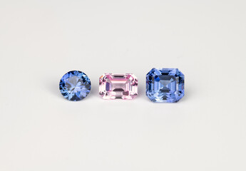 Blue and Pink Sapphire Gemstones