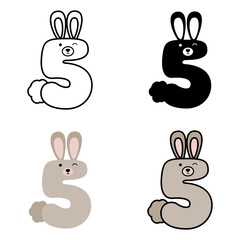 Number 5 in flat style isolated