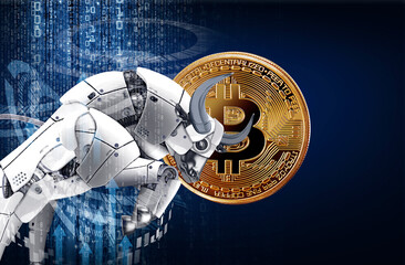 bullish divergence concept, bull robot