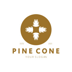 abstract simple pinecone logo design,for business,badge,emblem,pine plantation,pine wood industry,yoga,spa,vector