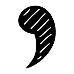 Comma Sign. Hand Drawn Illustration