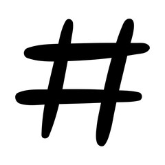 Obraz premium Hashtag Or Number Sign. Hand Drawn Illustration