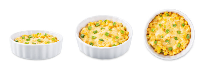 Korean cheese corn on a white isolated background