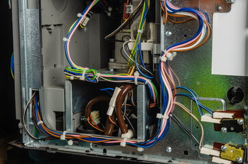 repair of coffee equipment. Close-up. Professional at work