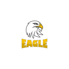Eagle head logo icon isolated on transparent background