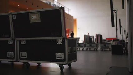 Installation of professional sound, light and stage equipment. 