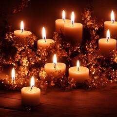 Obraz na płótnie Canvas candles candle light night background decoration