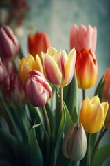 Fototapeta premium Close-up Festive Spring Flowers - Generative AI