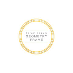 gold color geometric pattern line frame vector illustration.
isolated in white background.