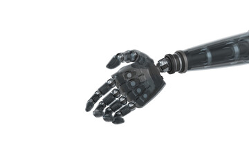 Black metallic robot hand