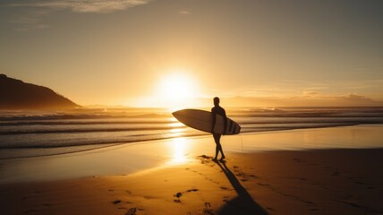 Endless Summer: A Surfer's Journey Into the Sunset, AI Generative
