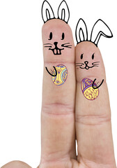 Fingers representing Easter bunny 