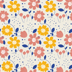 Floral shape seamless pattern.