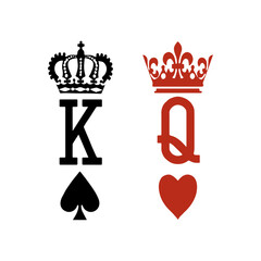 King and Queen Svg, King of Spades Svg, Queen of Hearts Svg, Playing Card King Queen Svg, Couples Shirt Svg, Svg Files for Cricut