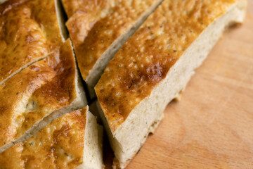 oriental flatbread made of wheat flour with water and spices