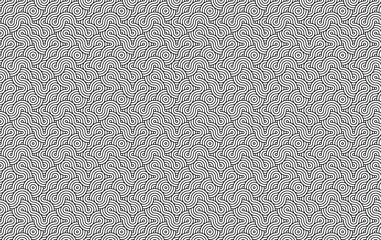 Seamless contemporary traditional oriental geometric curve pattern. Creative art motif vector illustration