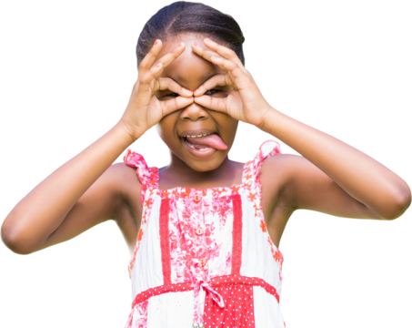 Portrait of playful girl teasing - Powered by Adobe