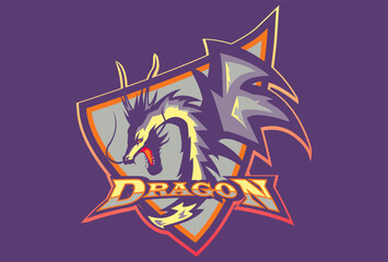 dragon e sport design logo vector
