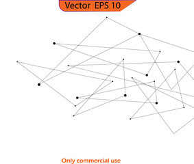 Minimalistic design with connecting the dots and lines. Abstract geometric background of science and technology concept. Transparent background. Vector illustration.