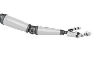 Foto op Aluminium Shiny robot hand reaching © vectorfusionart