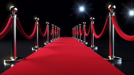 red carpet and golden barrier