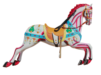 Cheval de bois d'un carrousel	