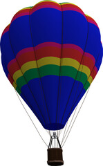 Obraz premium Multi colored hot air balloon against white background