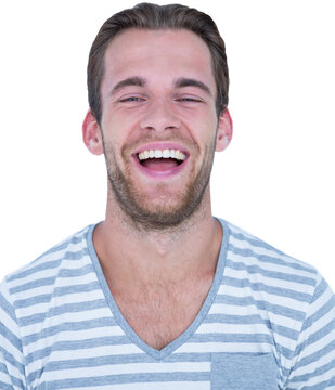 Portrait of handsome man laughing