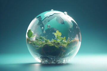 Earth Day - conceptual illustration. Sustainable, eco, green, planet friendly. Generative AI