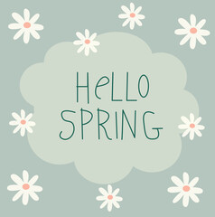 hello spring, potter, banner, background, illustration