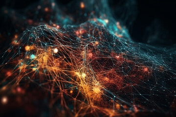 A vast neural network, conceptual abstract illustration. Generative AI