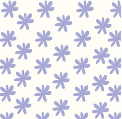 Pattern with flowers. Minimalistic pattern with colors. Vector pattern. Background. Poster. Purple flowers on a white background