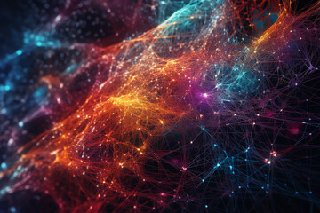 Fototapeta premium A vast neural network, conceptual abstract illustration. Generative AI